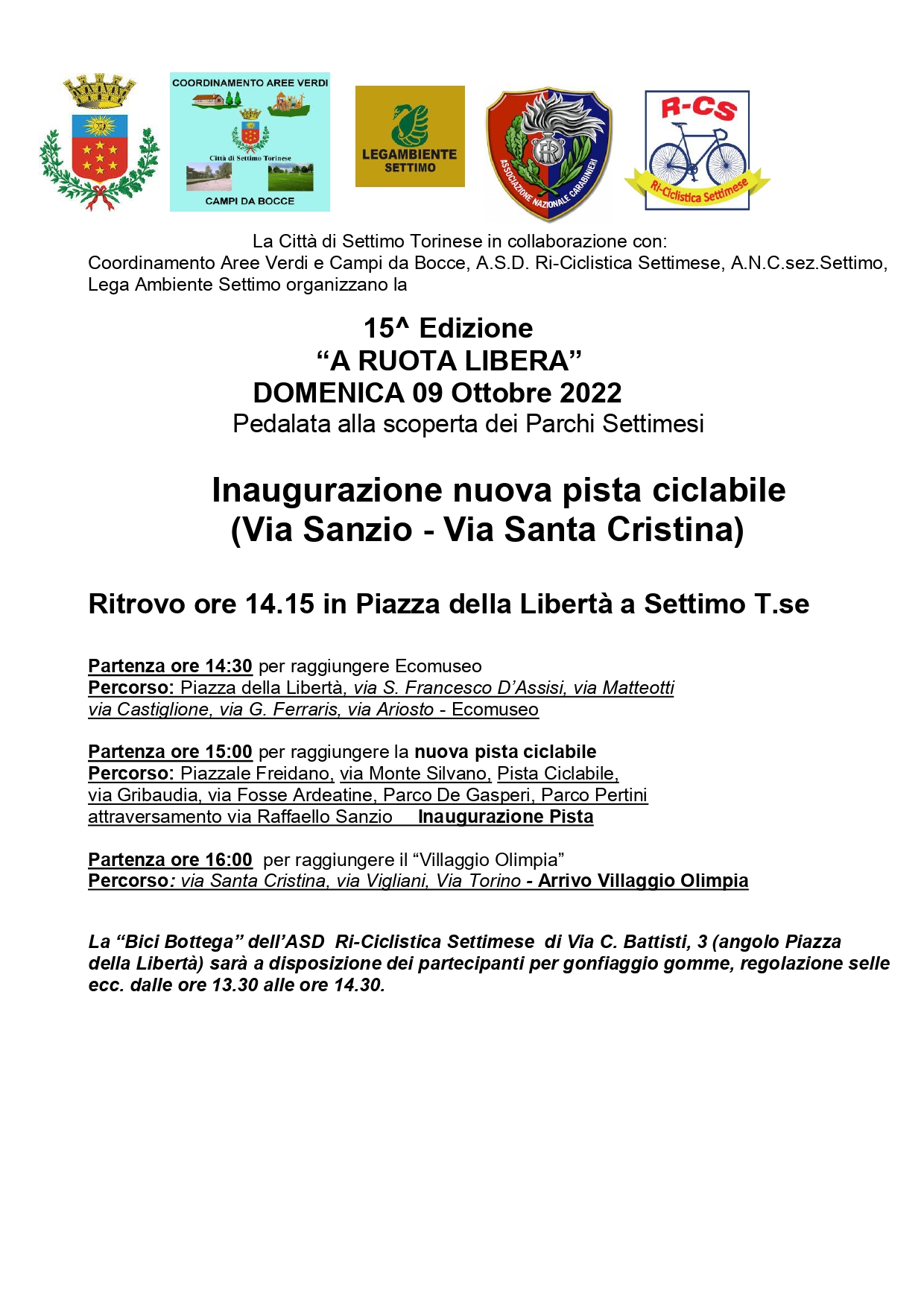  A Ruota Libera 09 ottobre 2022 inaugurazione nuova pista ciclabile