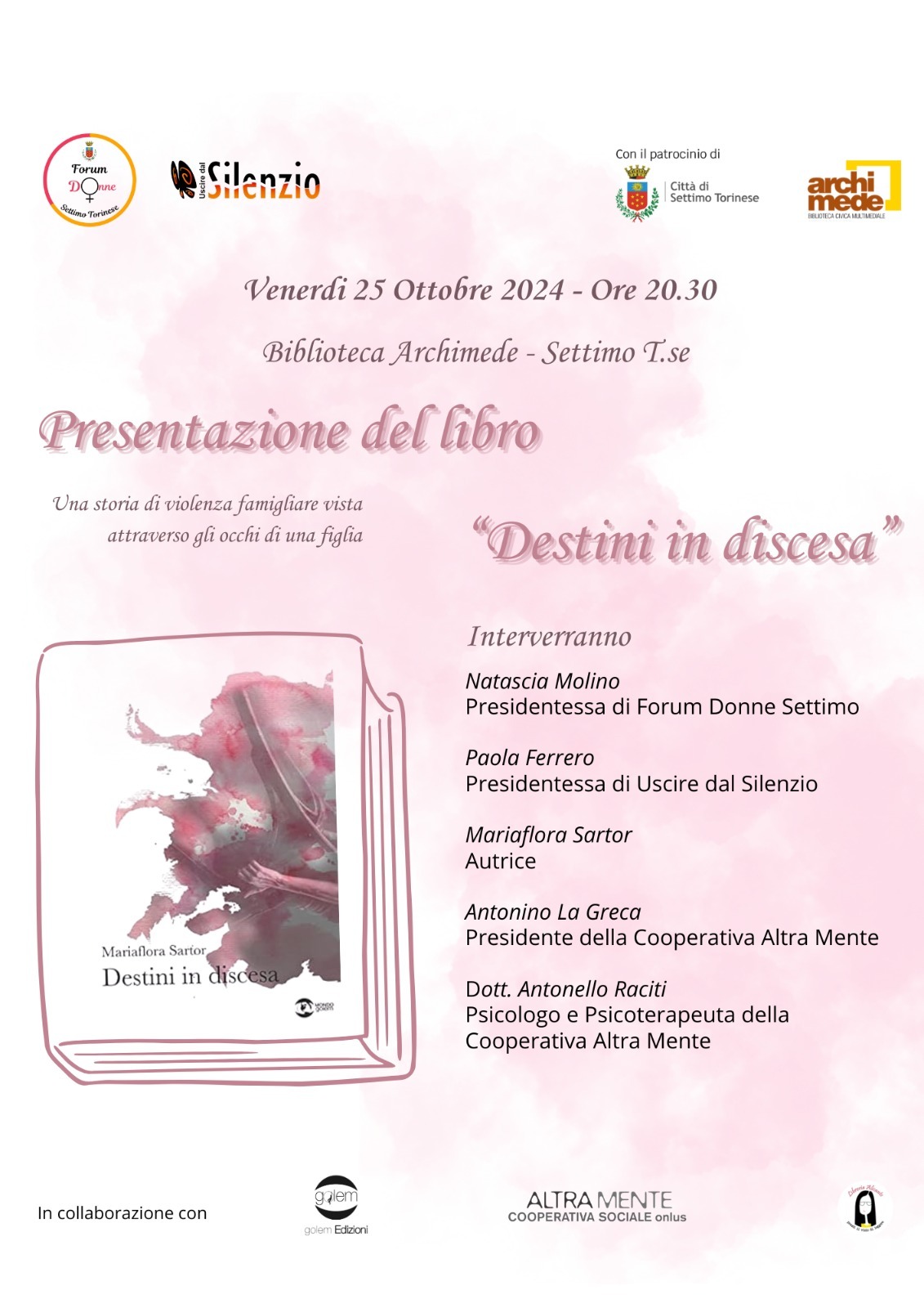 Presentazione del libro "Destini in discesa" a cura del Forum Donne